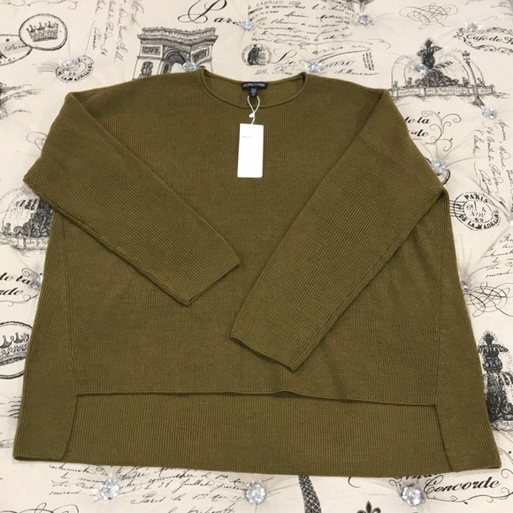 🎁 Eileen Fisher Merino Wool High/low Top - Picture 5 of 9